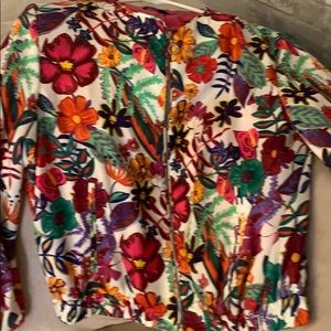 Zara floral bomber jacket